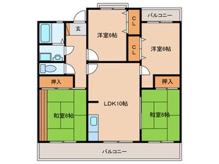 ベルデュール油山の物件間取画像